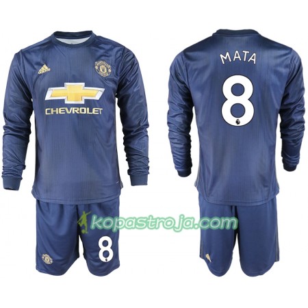 Billiga Fotbollströjor Manchester United MATA 8 Barn Tredje tröja 2018/19 Långärmad